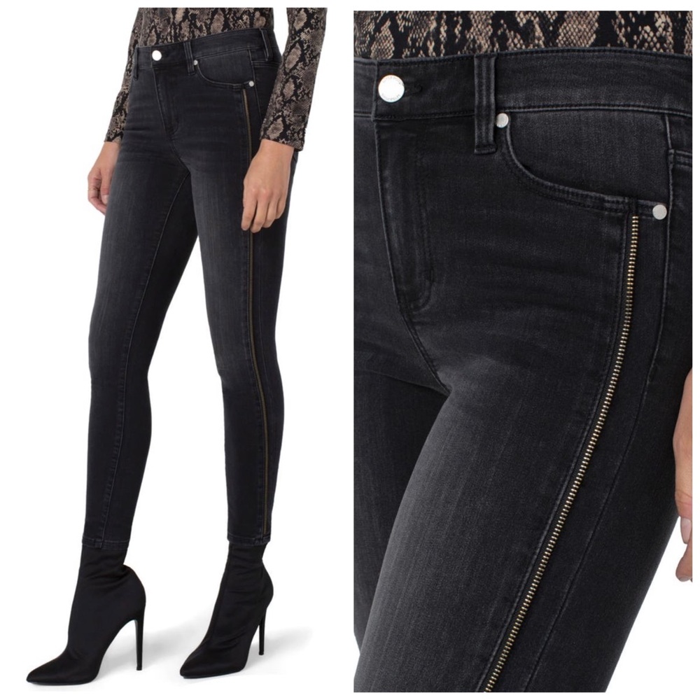 Liverpool LA Abby Zip Detail The Ankle Skinny Jeans in Riley Wash